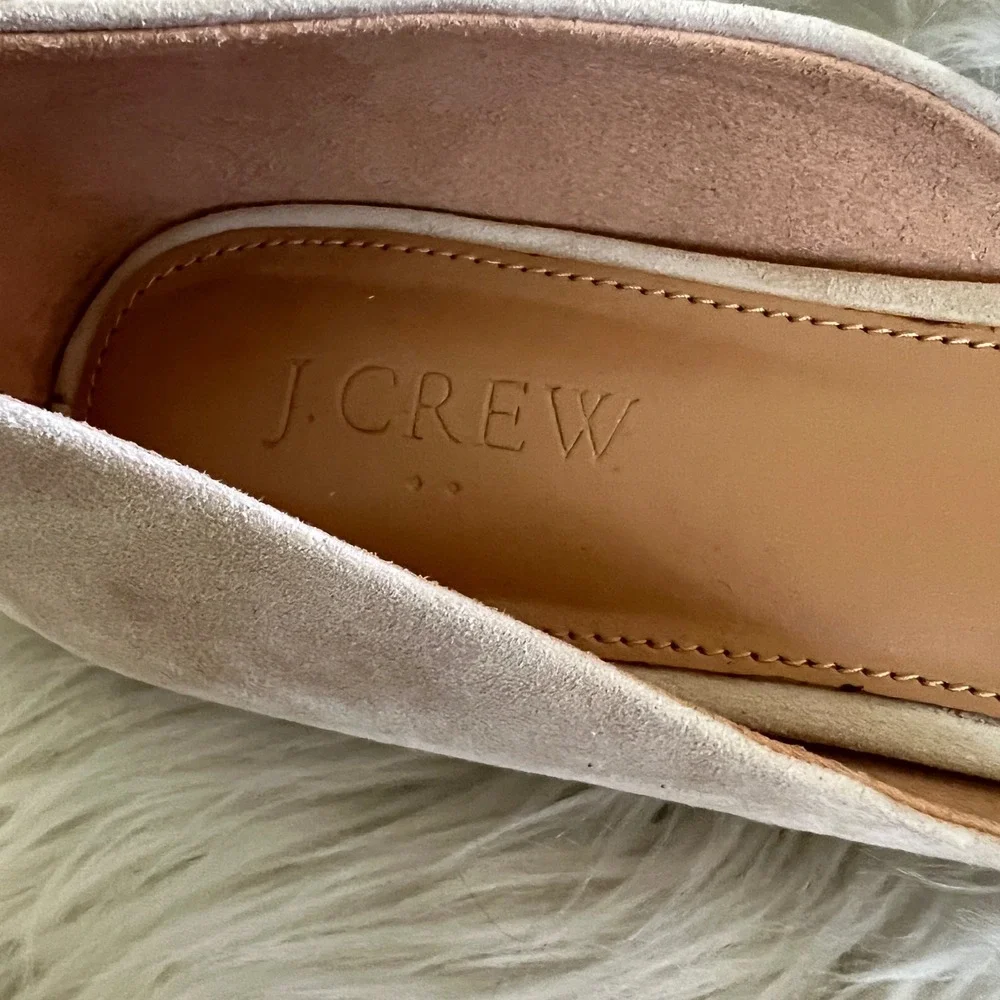 J.Crew Womens Suede d'Orsay Pointed Toe Flats Beige Sand Size 9